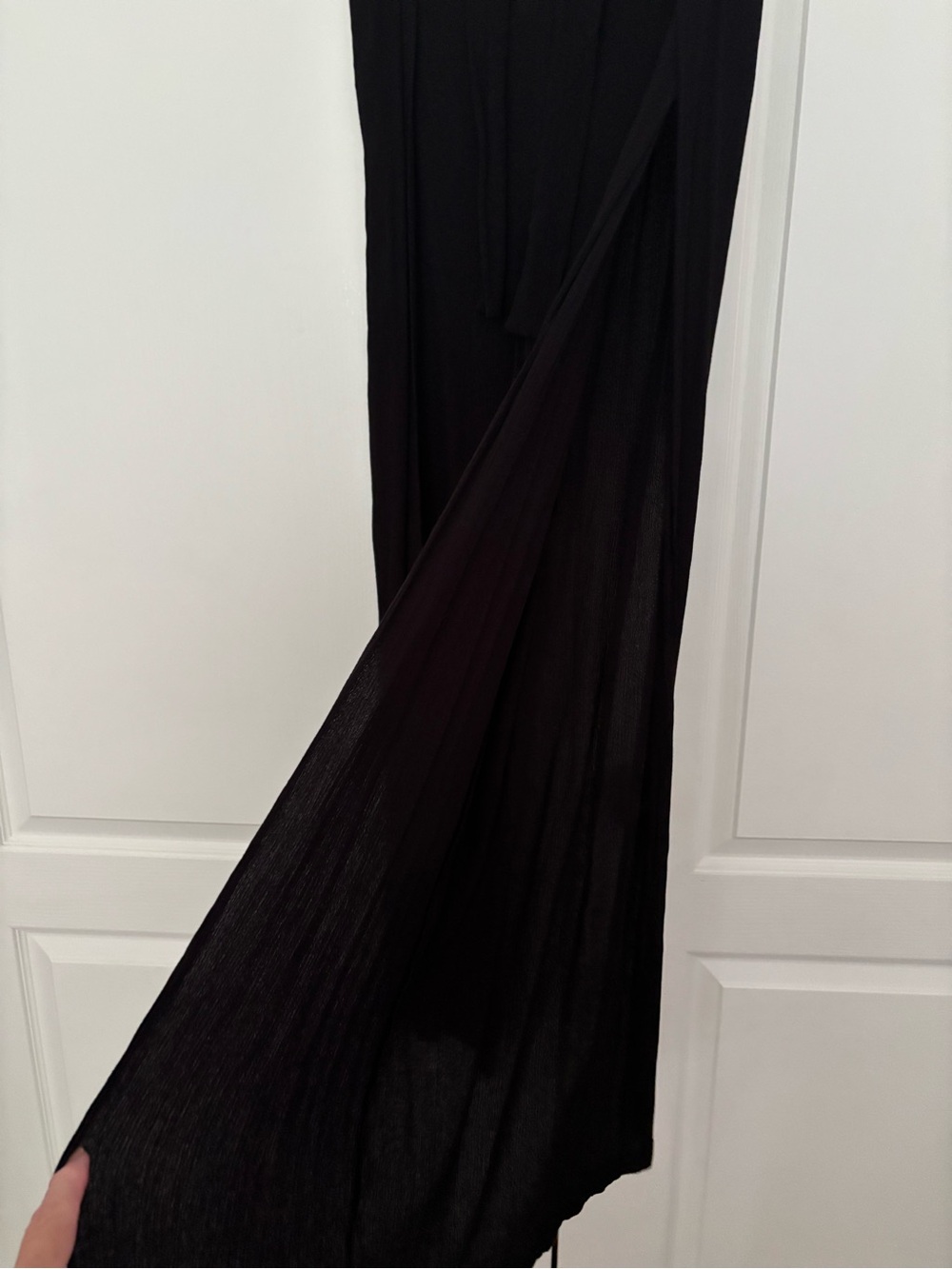 Another Thyme Black Wide Slit Leg Pants | High Waist Flowing Style Large - Picture 7 of 7